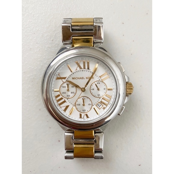 Michael Kors White/Gold/Silver Watch - Picture 1 of 5
